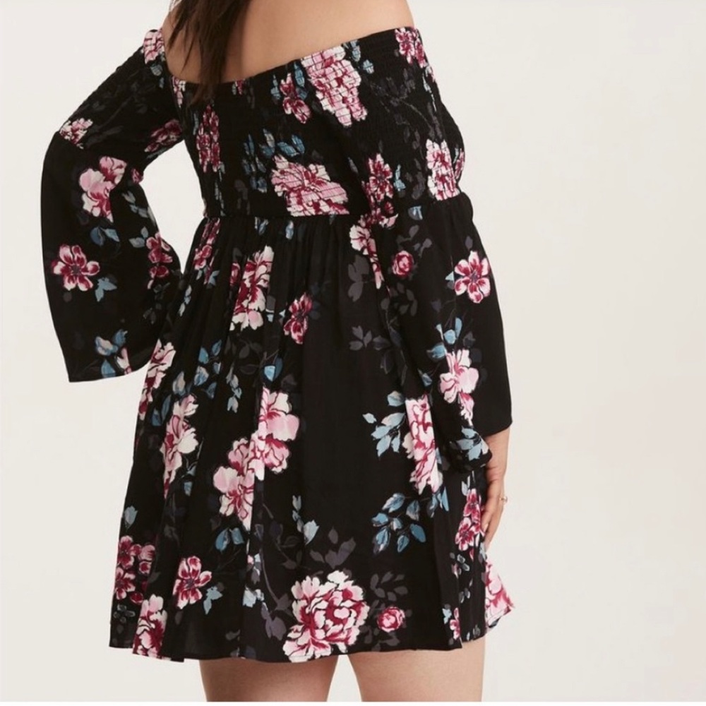 Torrid Challis Off the Shoulder Midi Dress